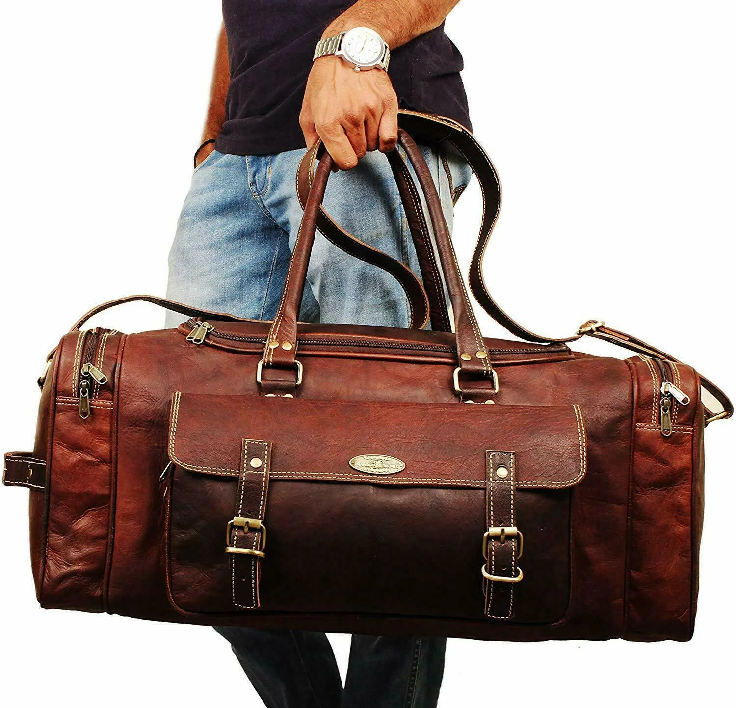 Extra Large Genuine Leather Travel Bag