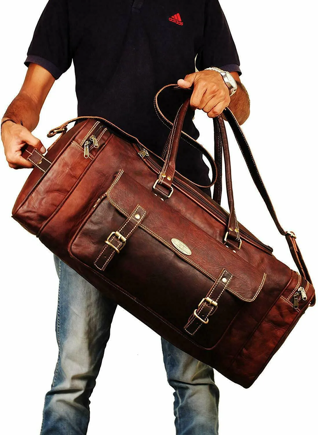 Extra Large Genuine Leather Travel Bag