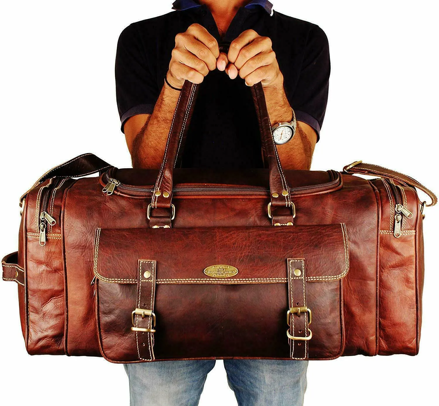 Extra Large Genuine Leather Travel Bag