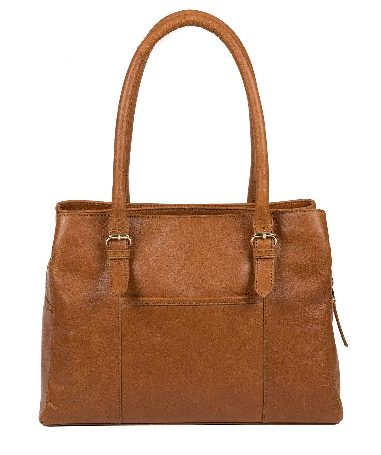 'Fleur' Saddle Tan Leather Handbag