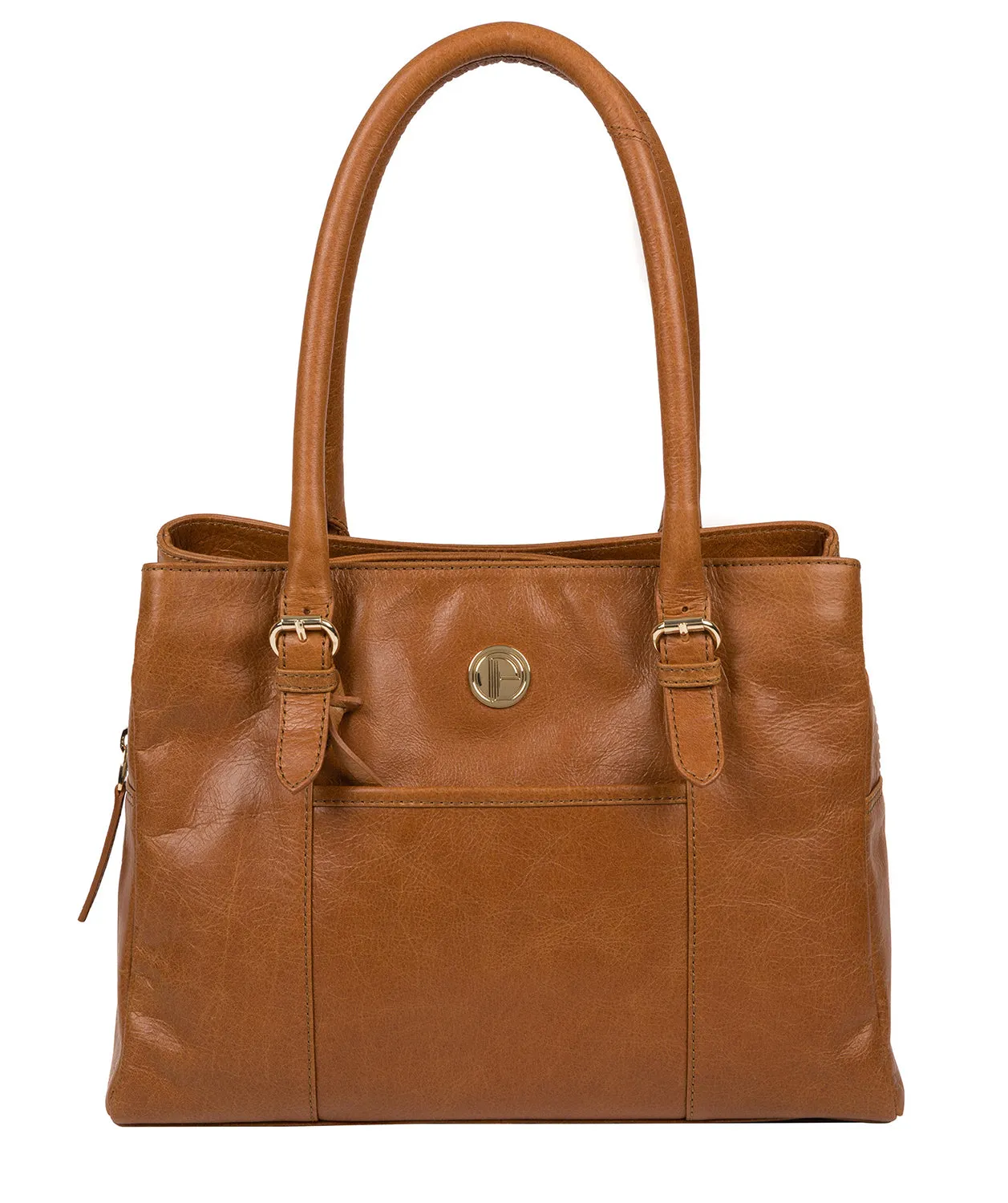 'Fleur' Saddle Tan Leather Handbag