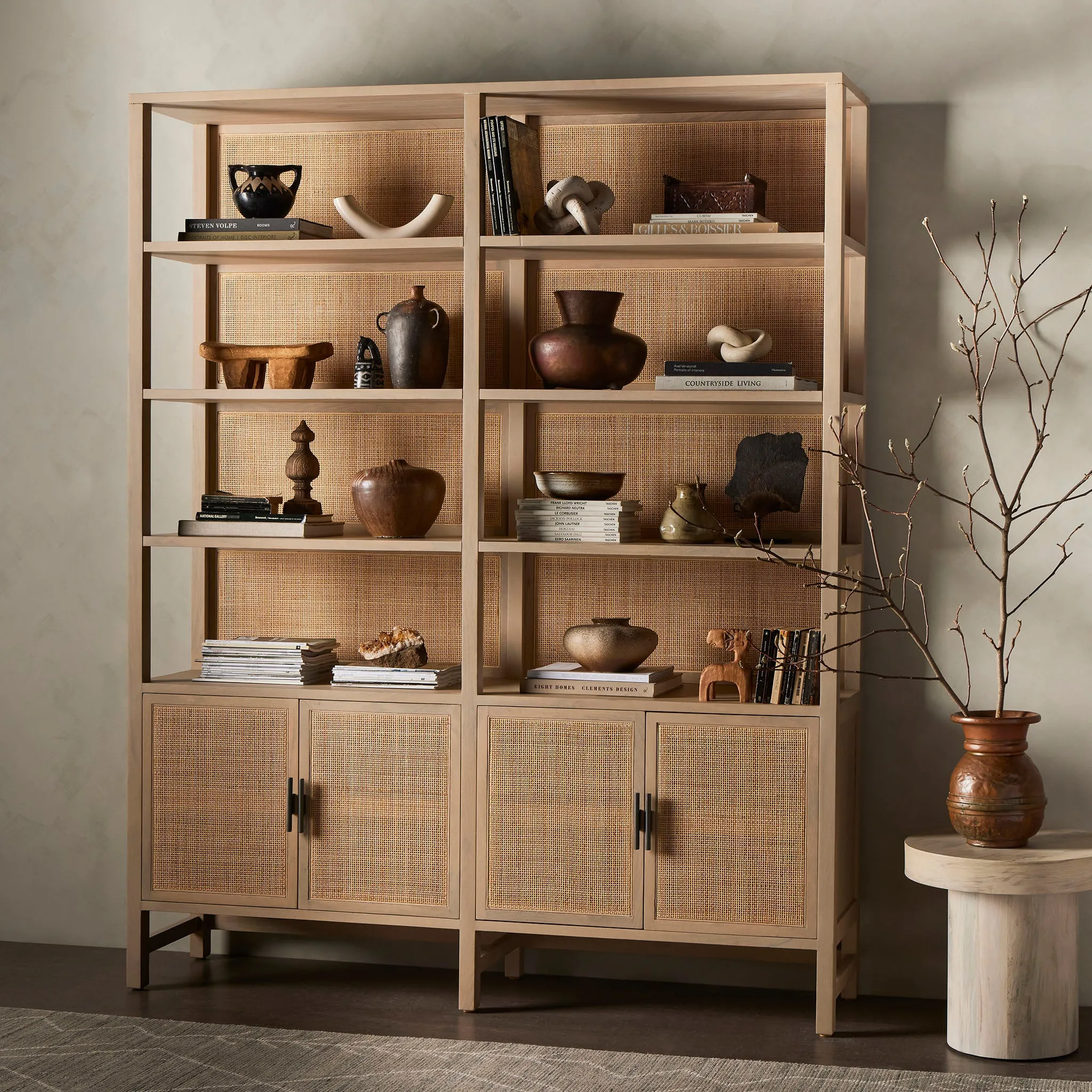 Four Hands Caprice Wide Bookshelf - Natural Mango