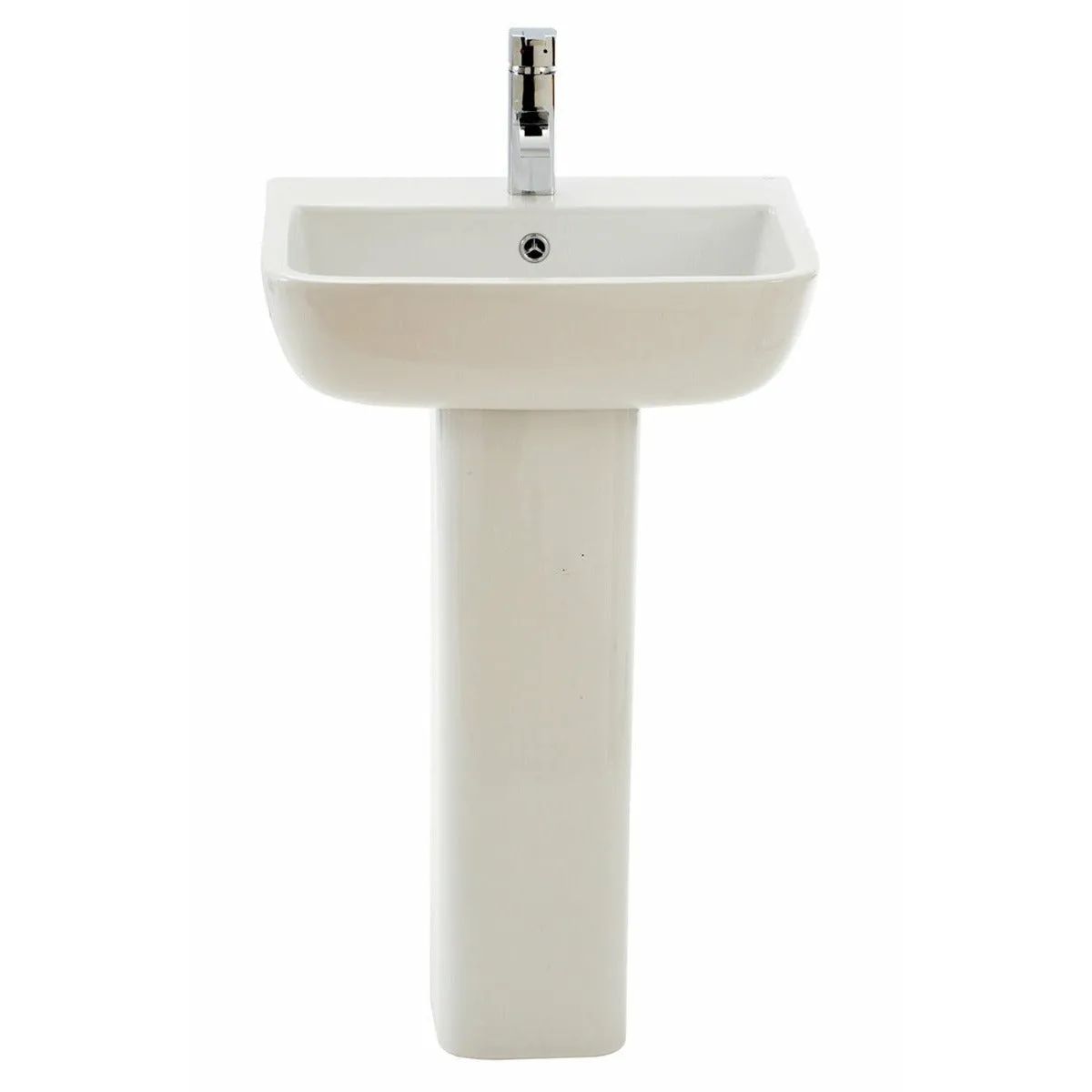 Frontline White Series 600 Full Pedestal Basin - 1 Tap Hole