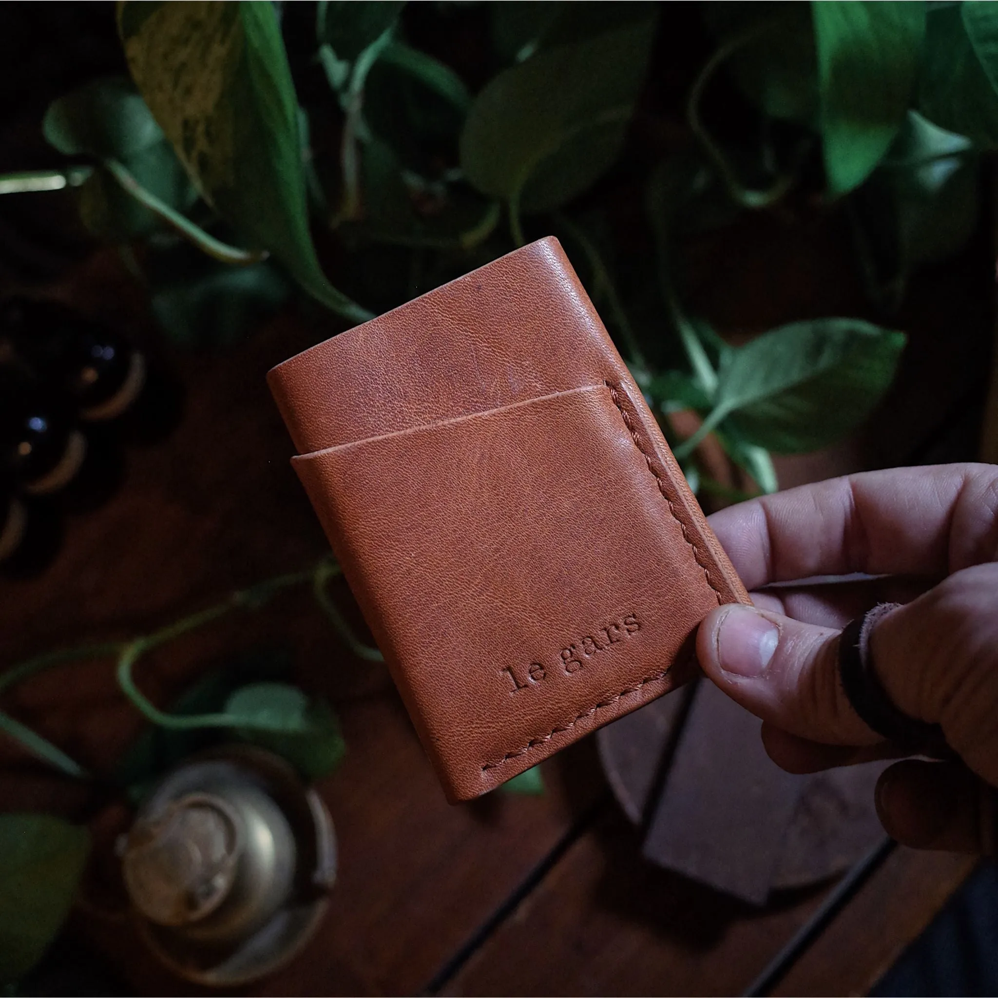 Gaspé Leather Cardholder – English Tan Edition