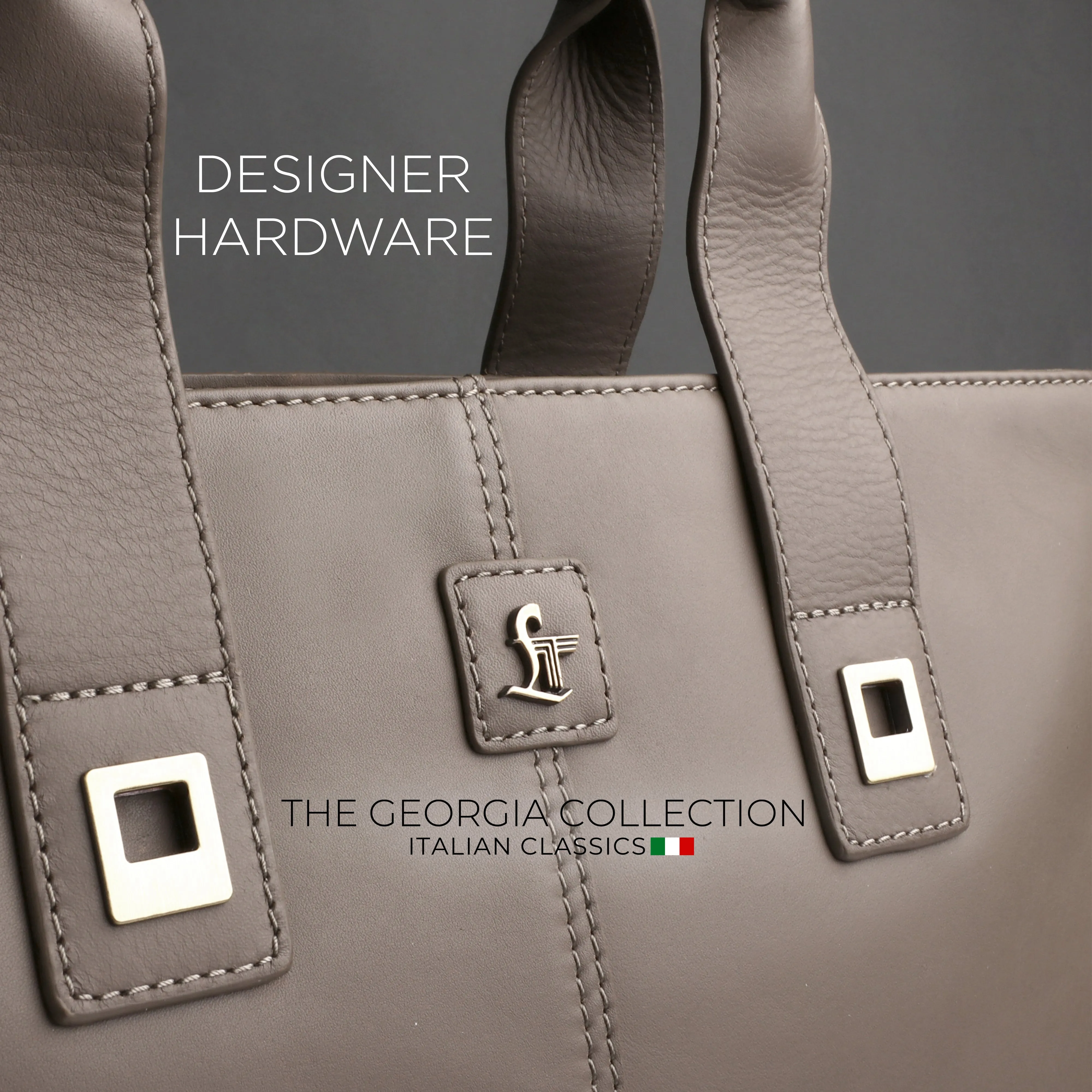 Georgia Collection | Leather Portfolio Bag | For Office Use | Colour - Beige & Tan