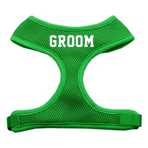 Groom Screen Print Soft Mesh Harness Emerald Green Large