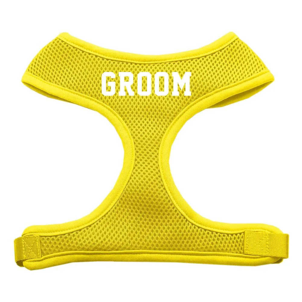 Groom Screen Print Soft Mesh Harness Yellow Medium