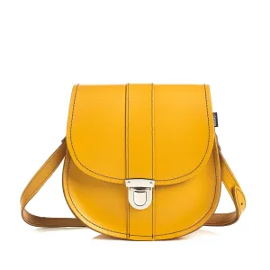 Handmade Leather Pushlock Saddle Bag - Yellow Ochre