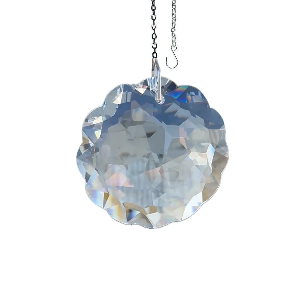 Hanging Crystal Suncatcher 45mm Magnificent Crystal Clear Flower Disk Prism