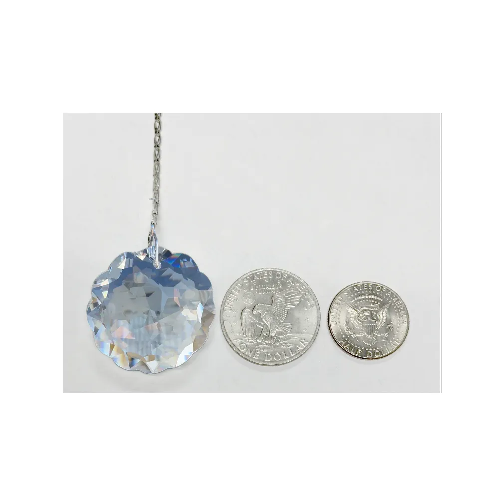 Hanging Crystal Suncatcher 45mm Magnificent Crystal Clear Flower Disk Prism