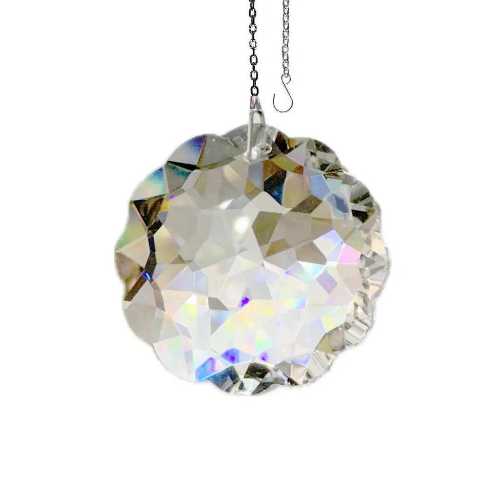 Hanging Crystal Suncatcher 45mm Magnificent Crystal Clear Flower Disk Prism