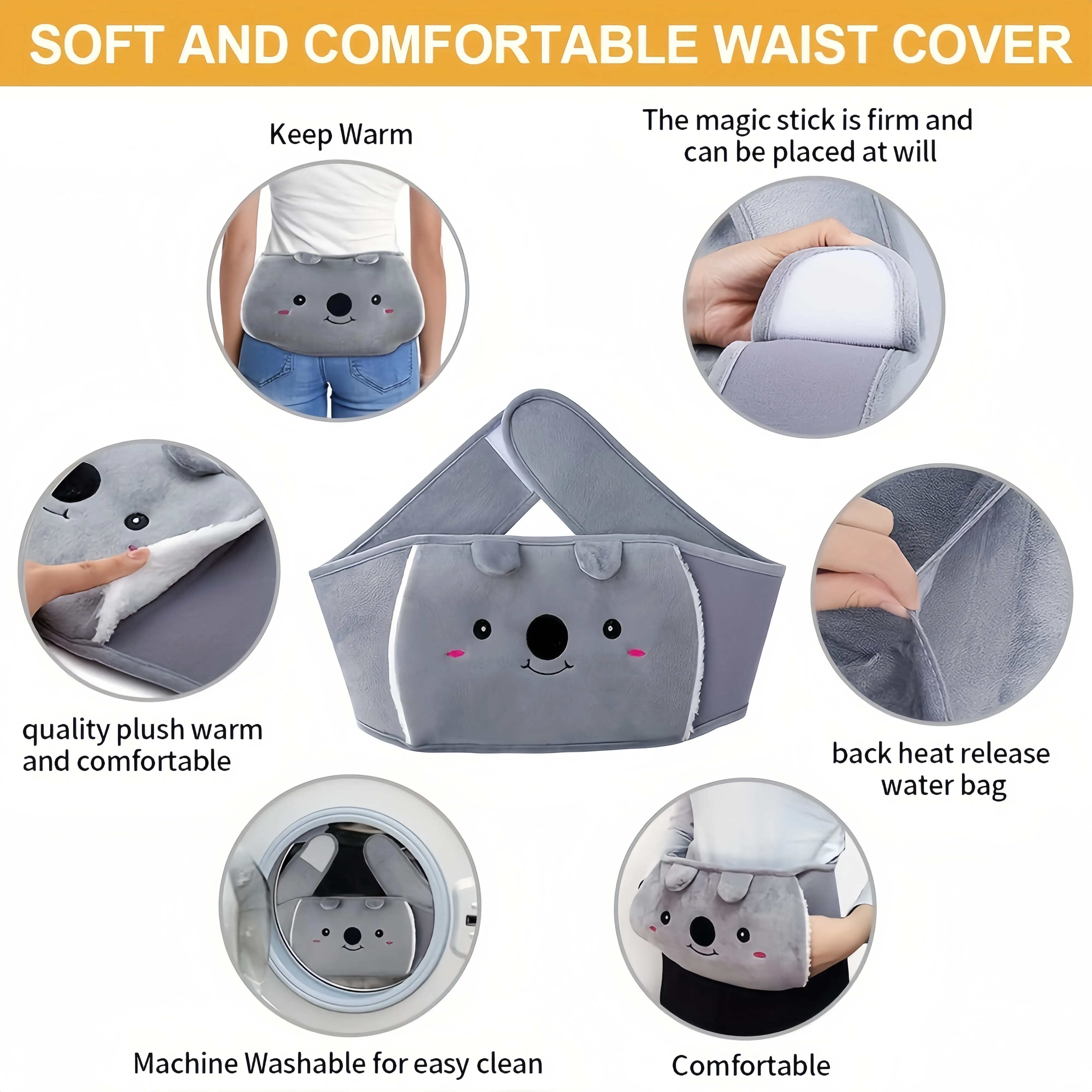 Hot Water Bag, Hot Water Bag Waist Belt, Plush Cute Water Bag