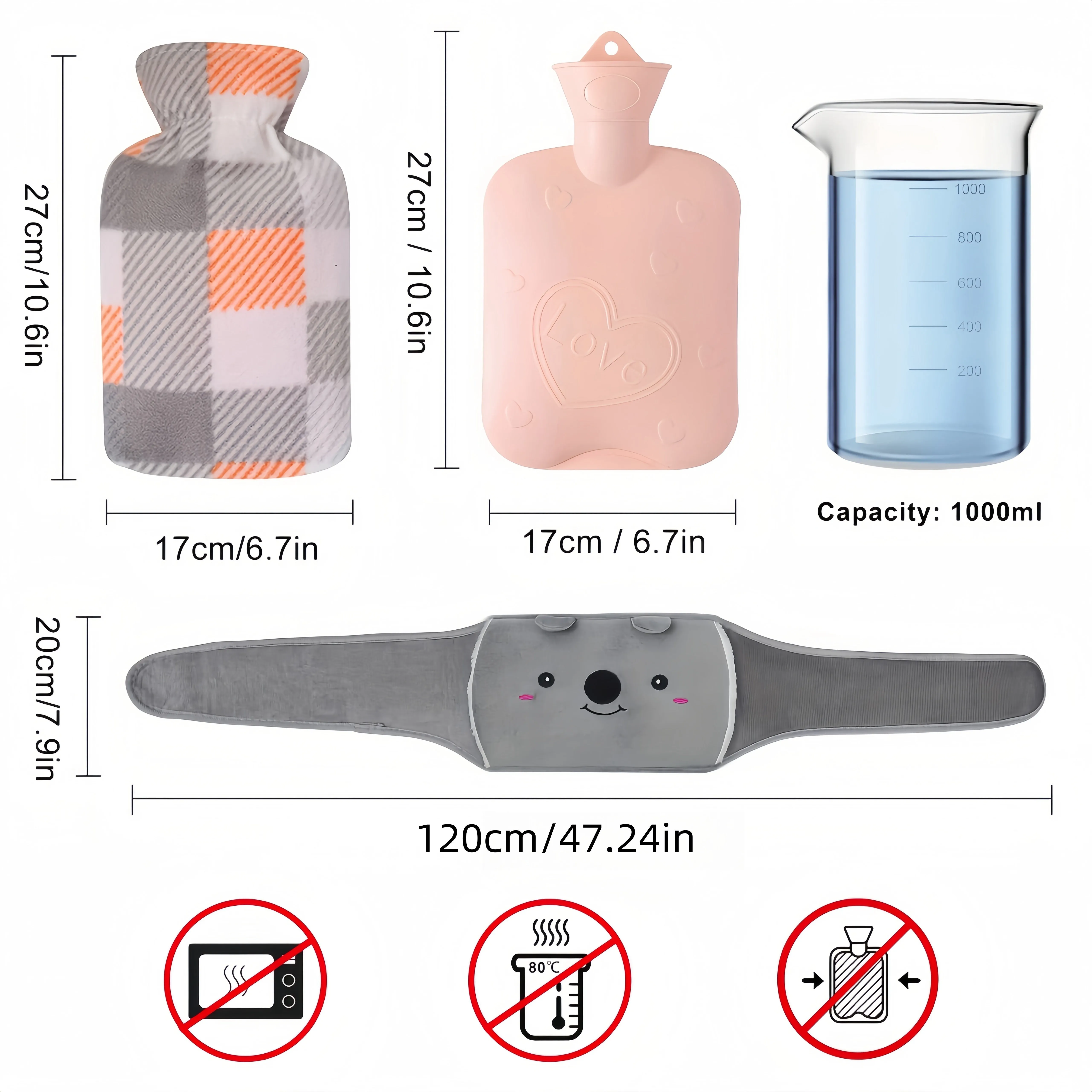 Hot Water Bag, Hot Water Bag Waist Belt, Plush Cute Water Bag