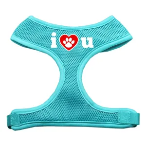 I Love U Soft Mesh Harnesses Aqua Extra Large