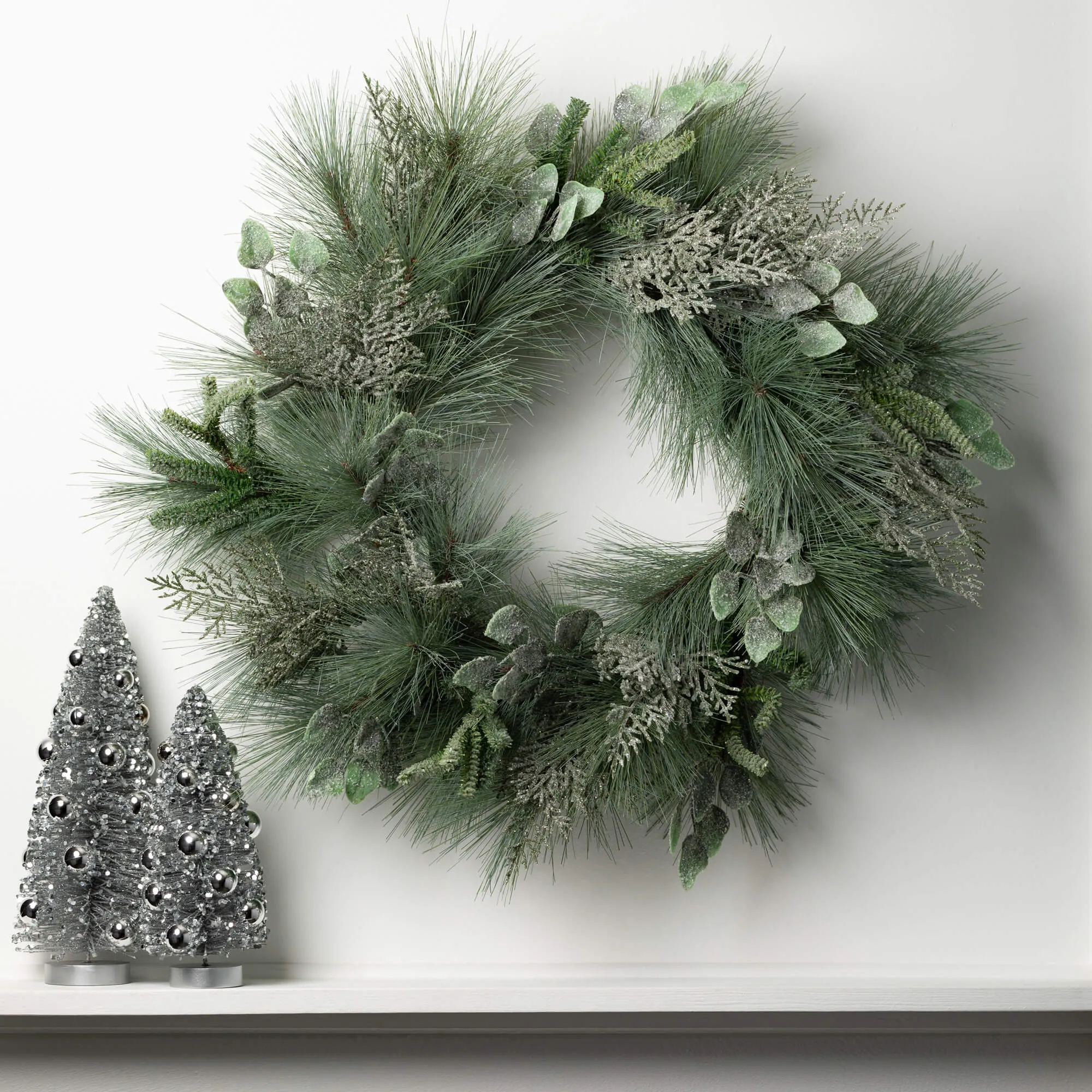 Iced Cedar Eucalyptus Wreath