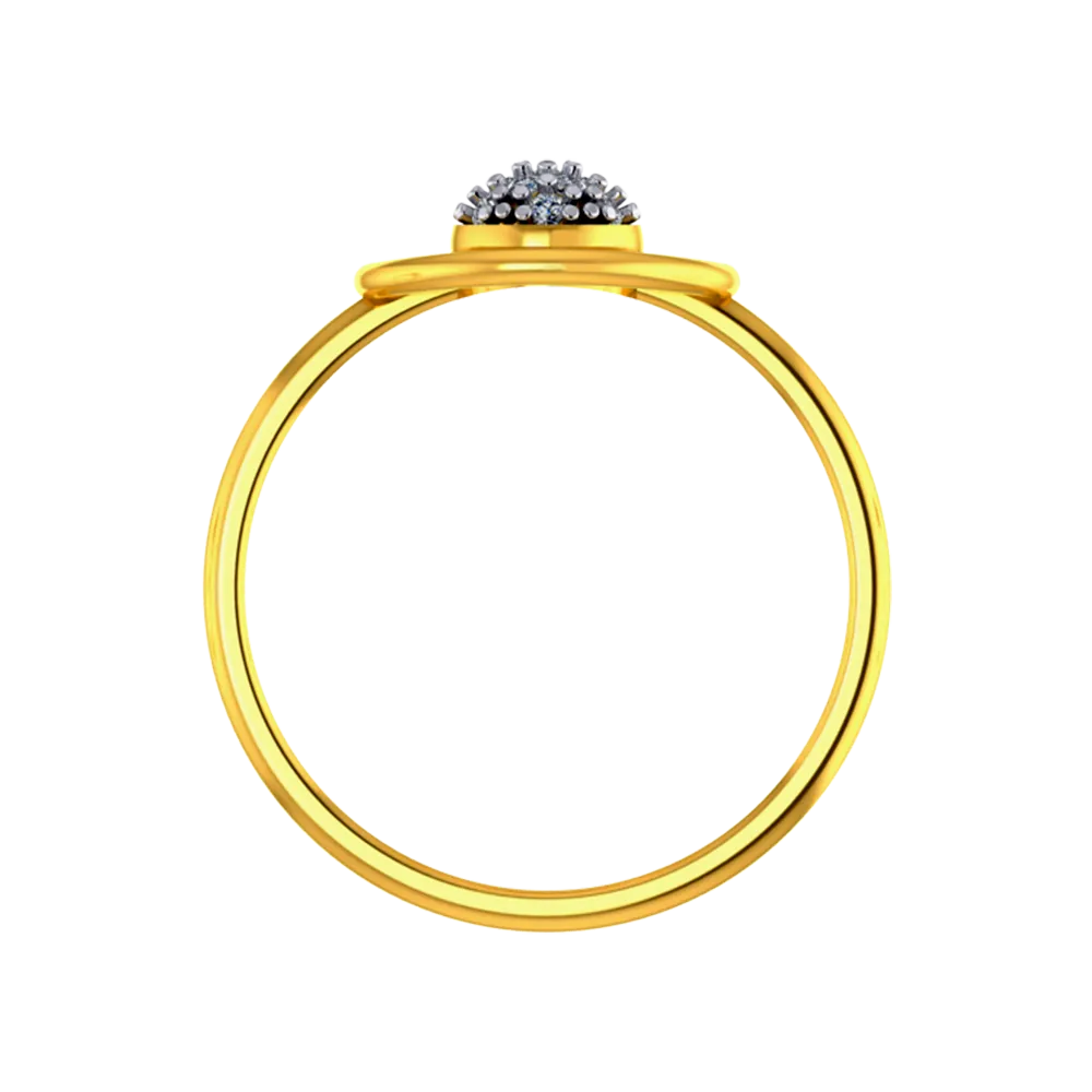 Intricately Detailed 18k Solitaire Ring With The Diamond Crowning On The Top