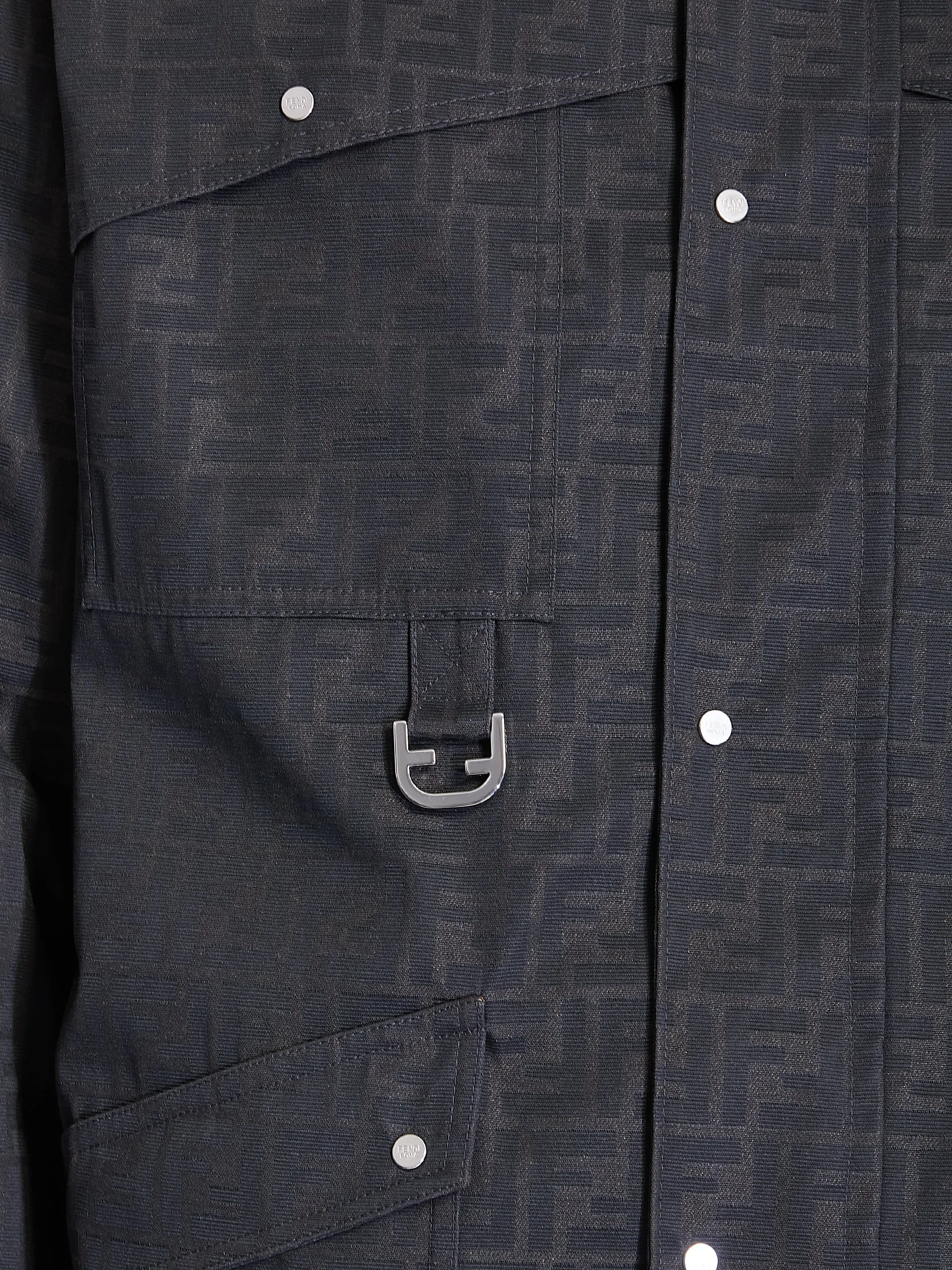 JACQUARD FF WAXED BROWN BLOUSON