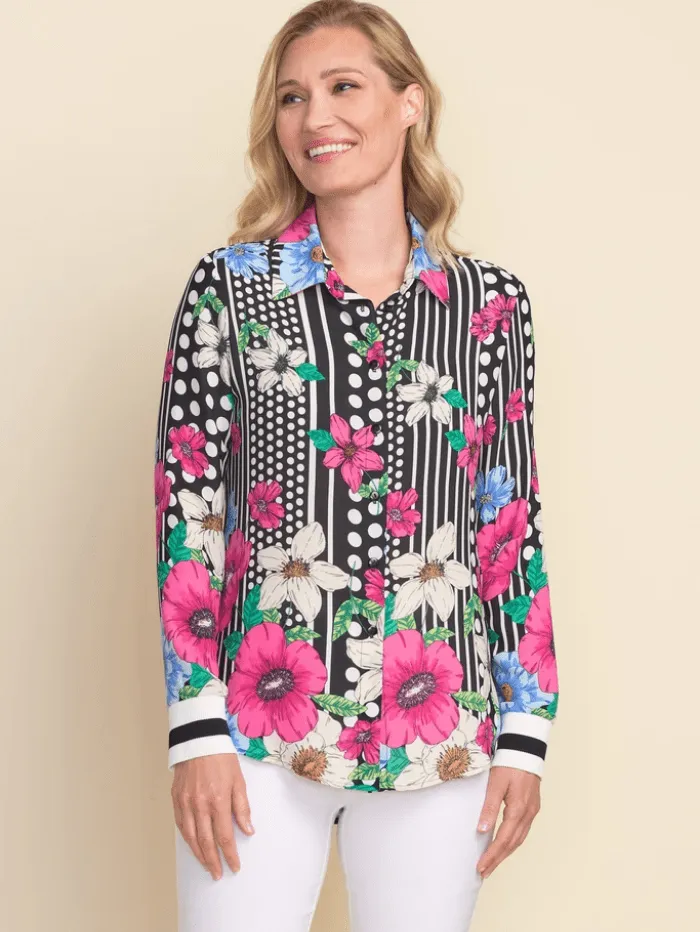 Joseph Ribkoff Multi Floral Print Blouse 212003