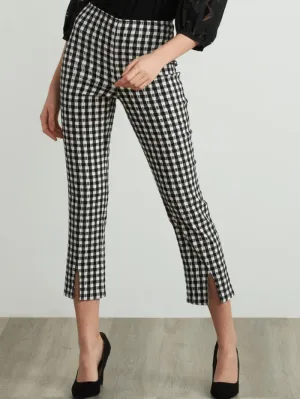 Joseph Ribkoff S Black White Gingham Trousers 212008