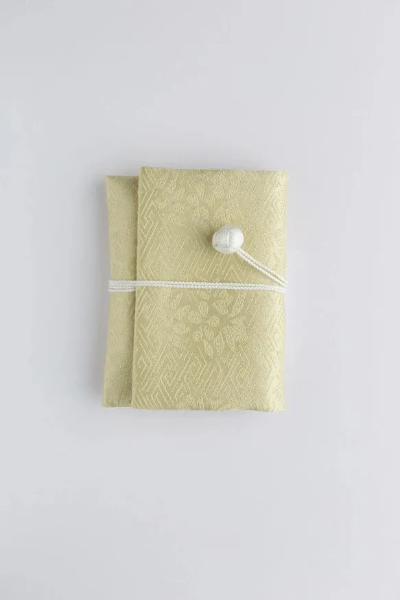 Kyo-Yuzen Jewelry Pouch - Muted Greenish Yellow -, Made in Kyoto, Japan