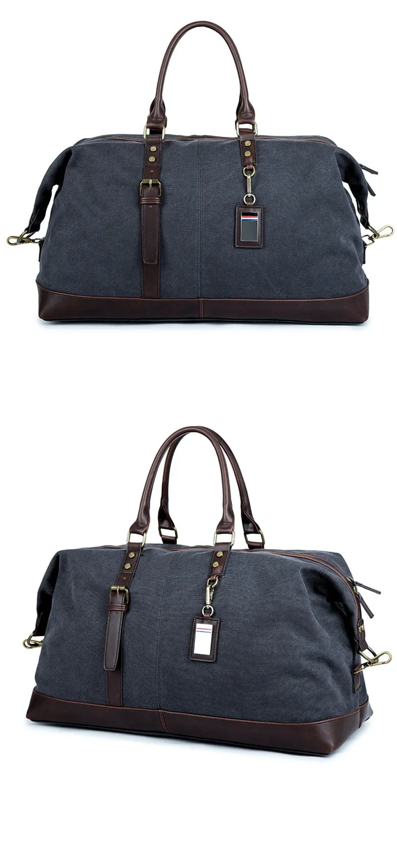 Large Canvas Leather Duffle Bag