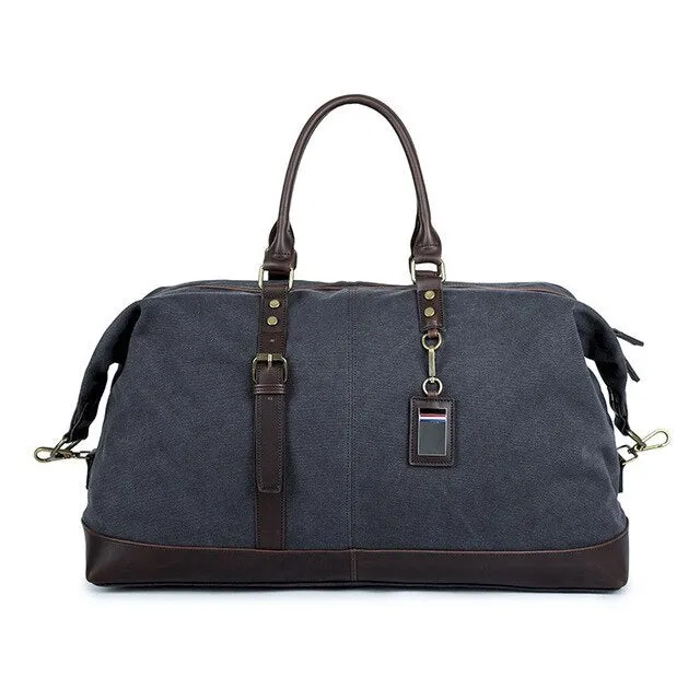 Large Canvas Leather Duffle Bag