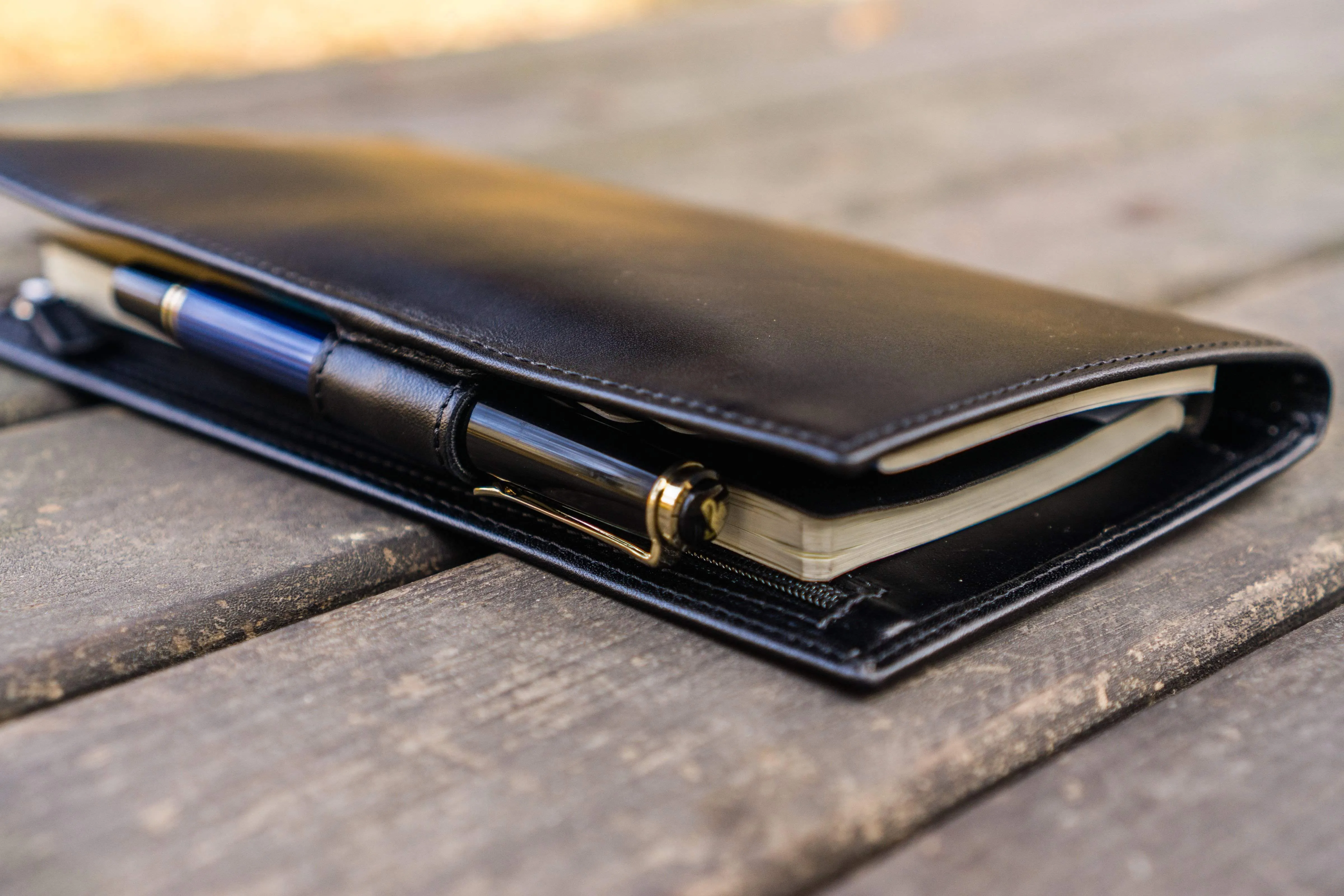 Leather Hobonichi Weeks Cover - Black