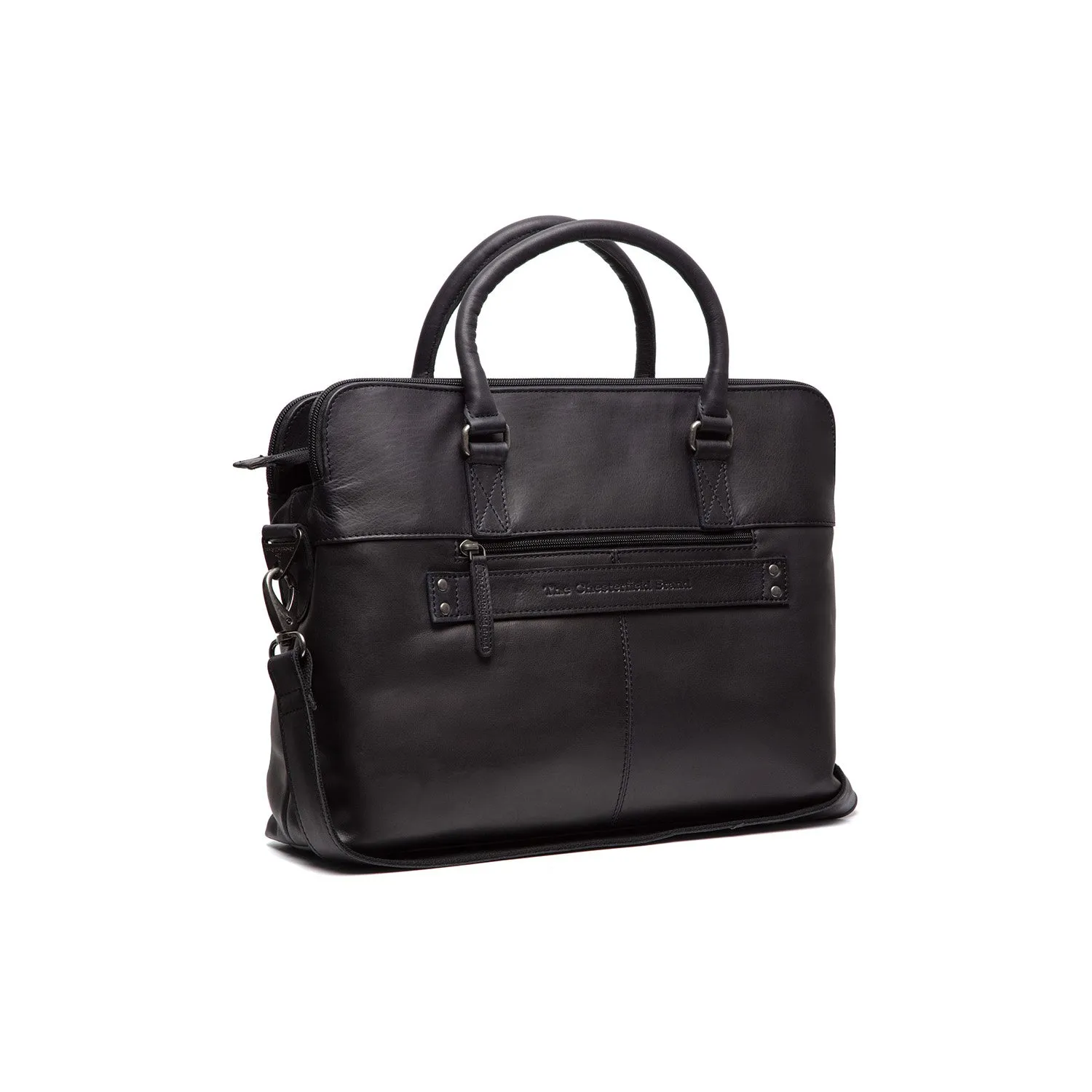 Leather Laptop Bag Black Cameron