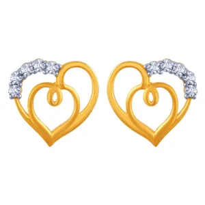 Loop Style Heart Shape  14k Gold Earrings