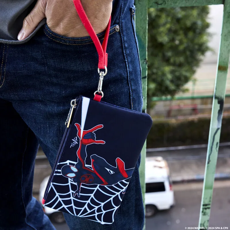 Loungefly Marvel Spiderverse Miles Morales Nylon Wristlet Wallet