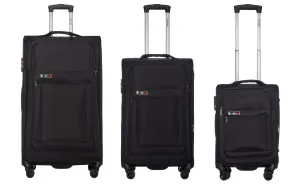 Luca Collection Black luggage Set 3pc(20/26/30") Suitcase