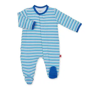 Magnetic Me Blue Stripe Infant Magnetic Footie