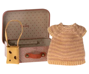 Maileg Miniature Mouse Knitted Dress & Bag in Suitcase – Big Sister