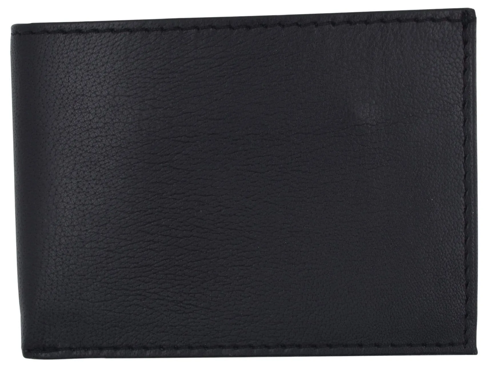 Men's Small Genuine Soft Leather Slim Thin Compact Bifold Wallet