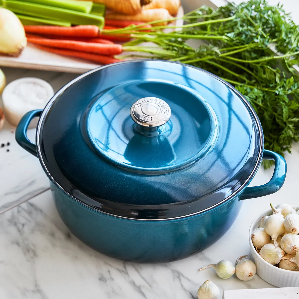 Merten & Storck Enameled Iron 1873 Dutch Oven, 7-Quart | Aegean Teal