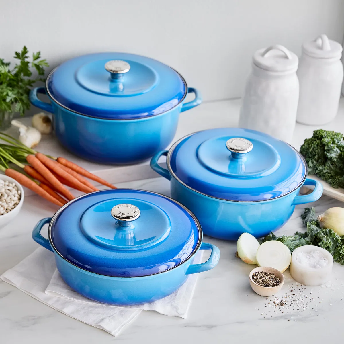 Merten & Storck Enameled Iron 1873 Dutch Oven, 7-Quart | Azure Blue