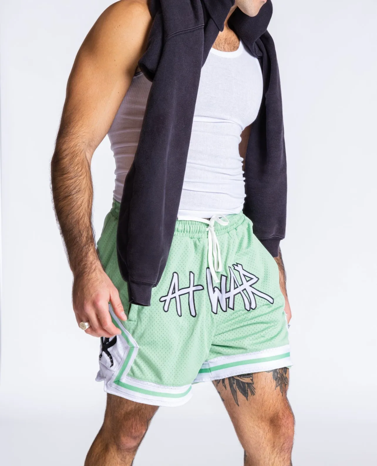 Mesh Basketball Shorts (PISTACHIO)