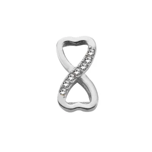 Mesh charm infinity heart silver