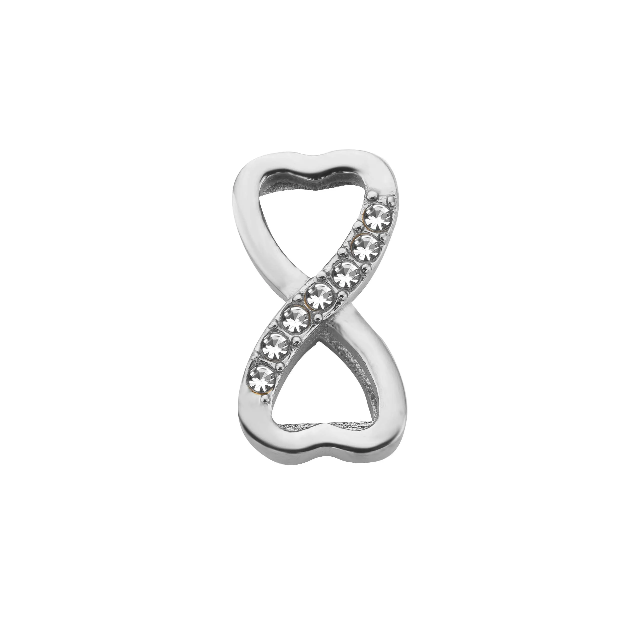 Mesh charm infinity heart silver