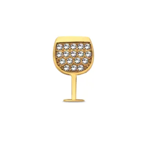 Mesh charm wine glass gold