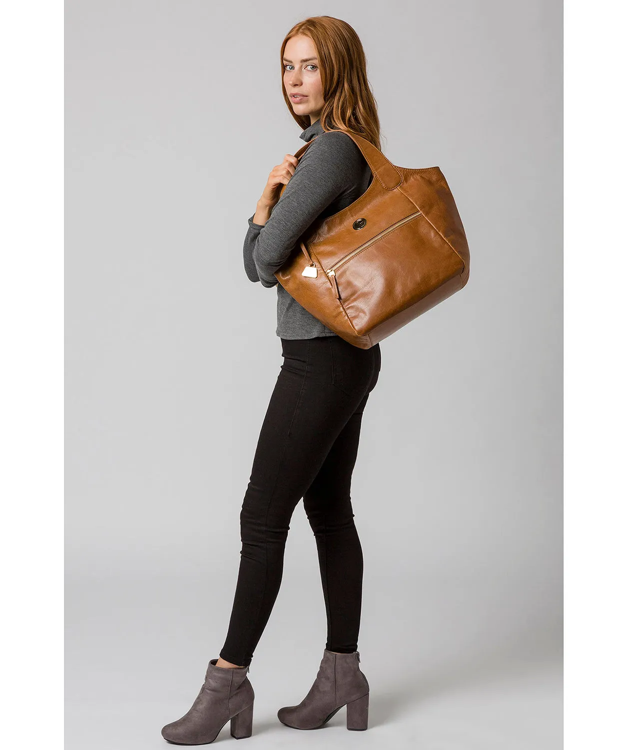 'Mimosa' Saddle Tan Leather Tote Bag