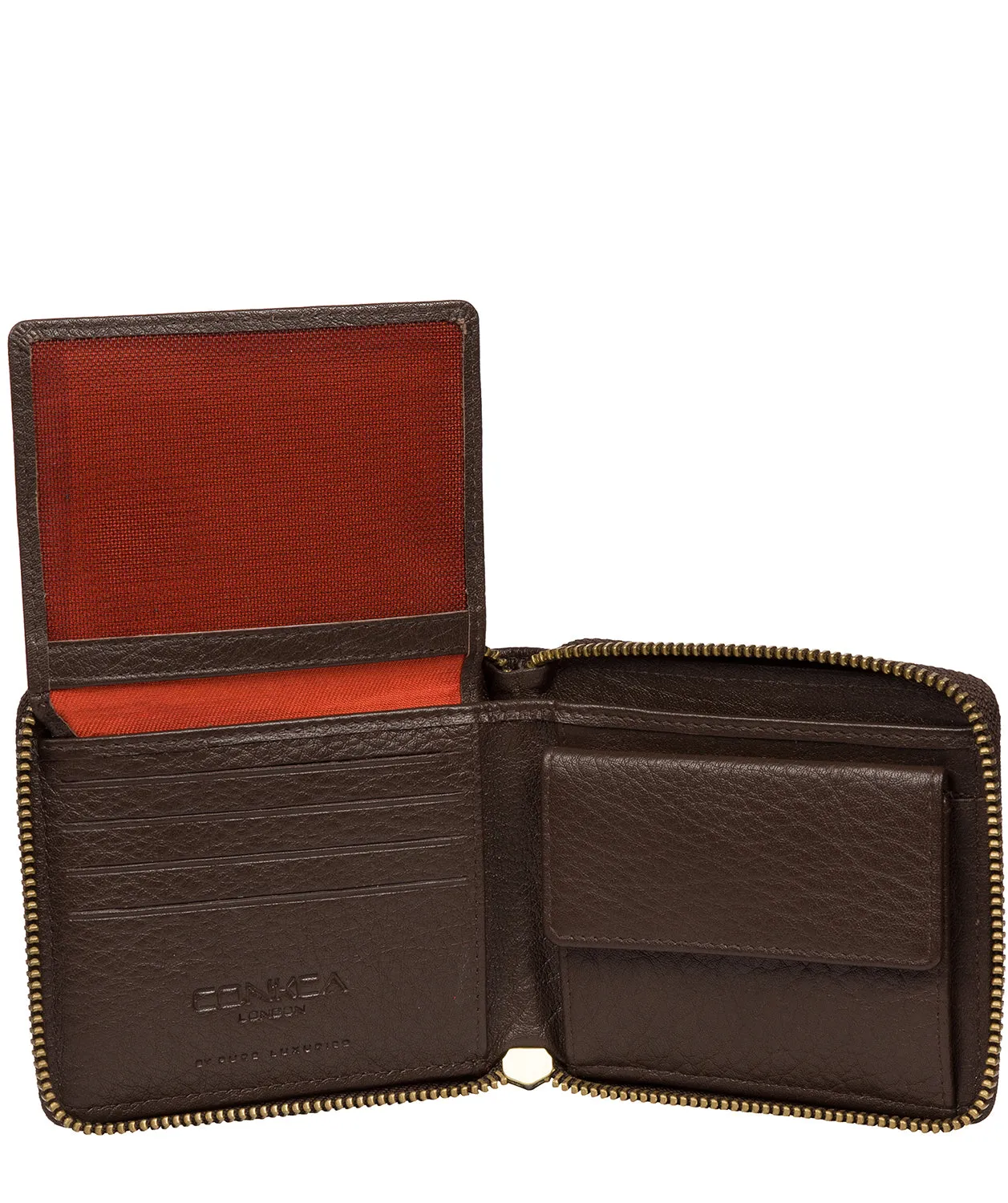 'Morrison' Dark Brown Leather RFID Wallet