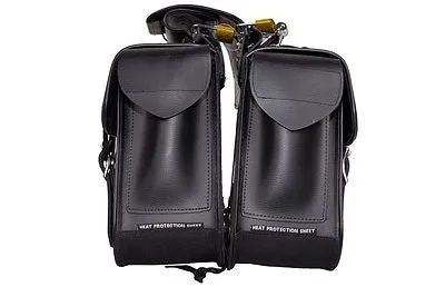 MOTORCYCLE WATERPROOF 2 PC STUD PVC SADDLEBAG WITH CONCHOS GREAT QUALITY