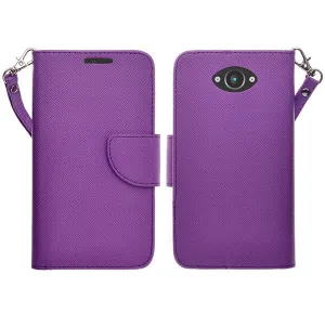 Motorola Droid Turbo | Motorola Moto Maxx | Motorola XT1254 Cases, Wrist Strap Magnetic Fold[Kickstand] Pu Leather Wallet Case with ID & Credit Card Slots for Motorola Droid Turbo | Motorola Moto Maxx | Motorola XT1254 - Purple