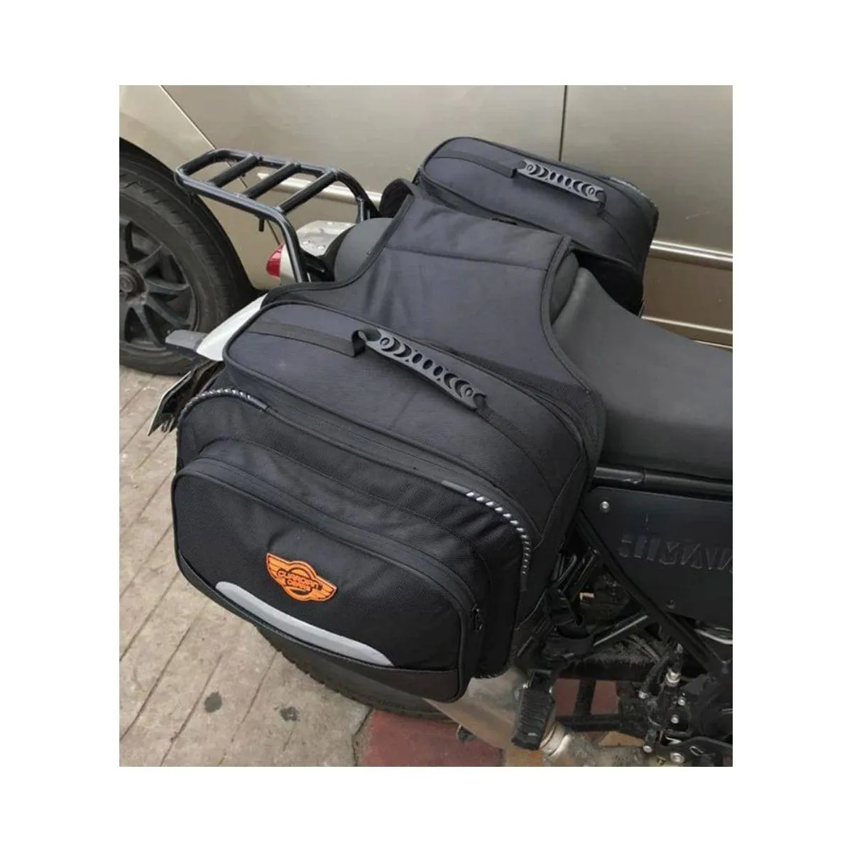 Mustang 50L Saddle Bag with Rain Cover - Black