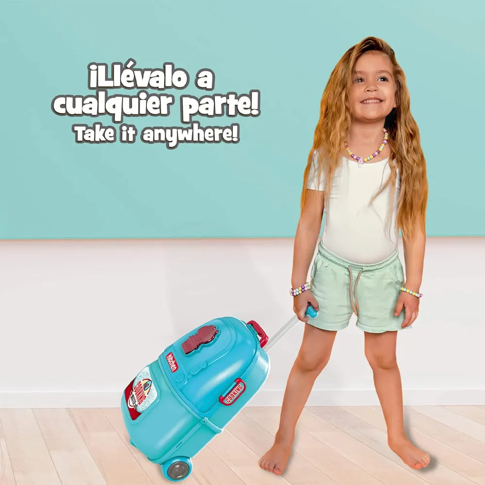 (Net) 2-in-1 Chef Pretend Play Kitchen Set with Backpack