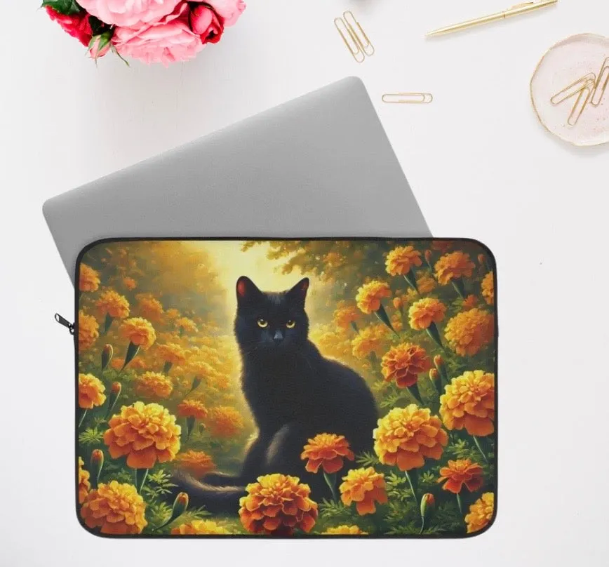 October Birth Flower - Cat Lover - Laptop Sleeve