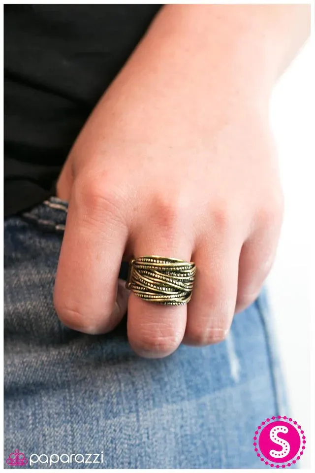 Paparazzi Ring ~ Striking A CORD - Brass