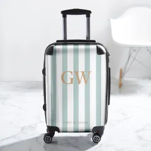 Personalised Suitcase | Amalfi Stripe in Teal