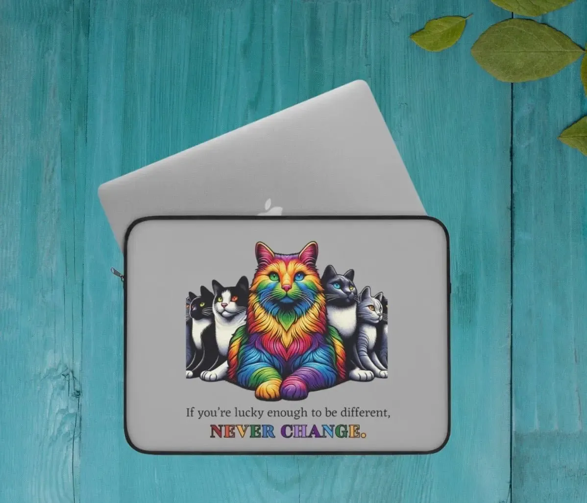 Pride Cat Graphic - Laptop Sleeve - Travel Accessory